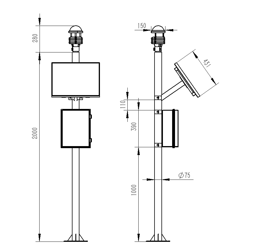 自动气象站设备产品尺寸图
